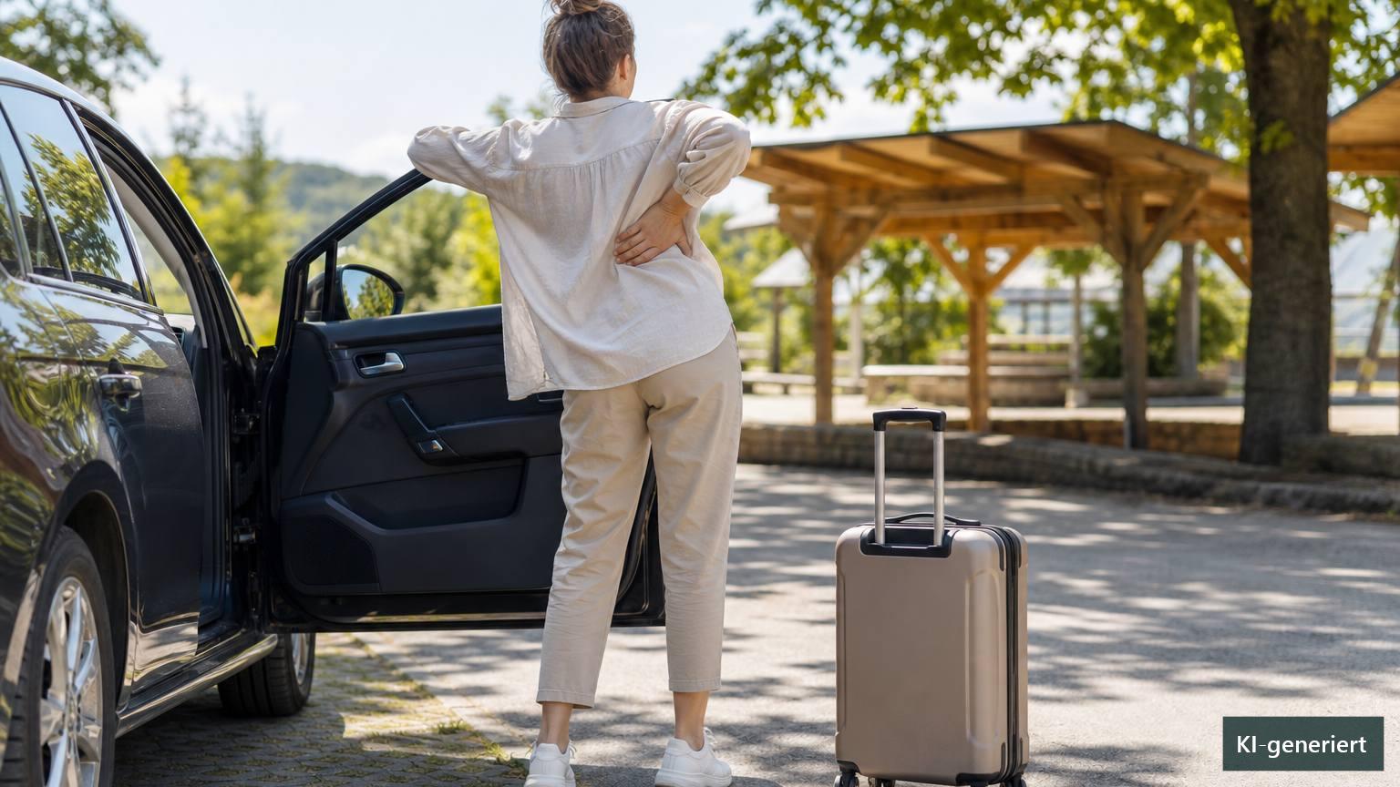 Ruhiges redaktionelles OSTEA-Motiv zum Thema Rückenfreundlich reisen: Beweglich statt perfekt sitzen.
